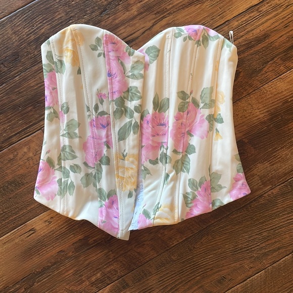 Zara Tops Zara Floral Corset Top Poshmark